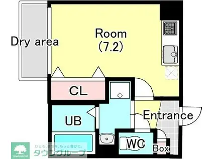 テラスレジデンス津田沼(ワンルーム/B1階)の間取り写真