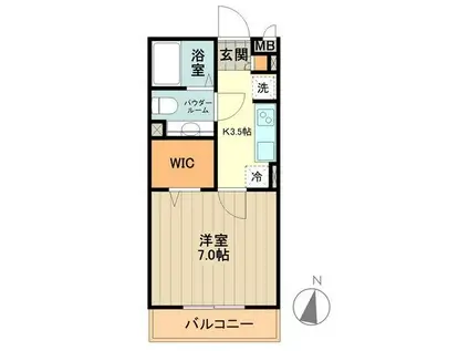 リヴェール石田(1K/3階)の間取り写真