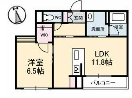 トワール・イースト(1LDK/2階)の間取り写真