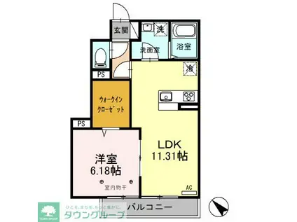 フィオーレ(1LDK/1階)の間取り写真