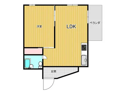 シルフィー丸島(2DK/3階)の間取り写真