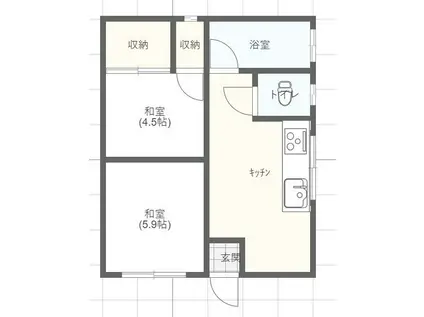 藤川荘(2K/2階)の間取り写真