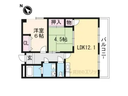 バローゼ3(2LDK/4階)の間取り写真