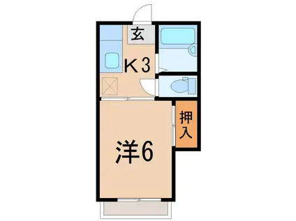 リビングストンハイツ(1K/1階)の間取り写真