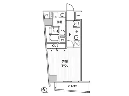 ROOTS HIGASHI NAGASAKI(1K/1階)の間取り写真