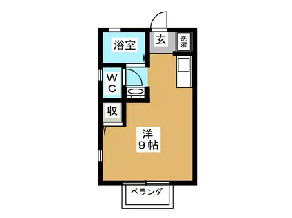 ヴィレッジ坂倉(ワンルーム/1階)の間取り写真