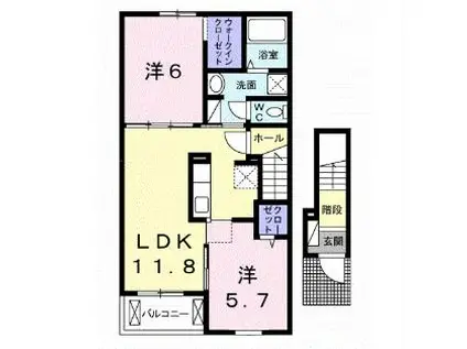 メゾン・ポラリスII(2LDK/1階)の間取り写真