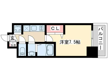 ラグゼ新大阪アルファ(1K/2階)の間取り写真