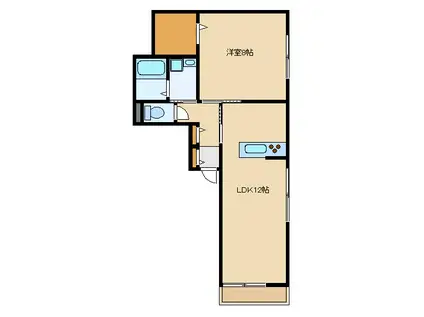 スタープラチナ平和台(1LDK/2階)の間取り写真
