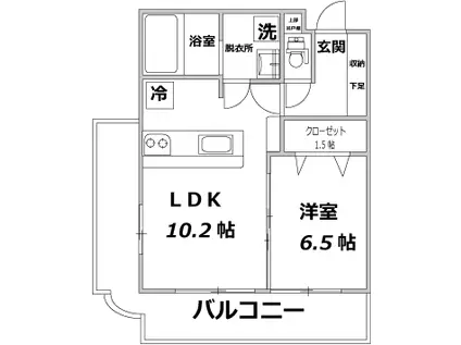 ライフレビュー川崎ステーションフロント(1LDK/8階)の間取り写真