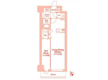 N-FLATS横浜関内II(1LDK/7階)の間取り写真