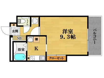 ブライト 岸里(1K/4階)の間取り写真