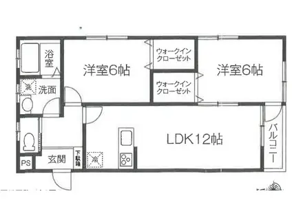 ハートフルレジデンス金川(2LDK/2階)の間取り写真