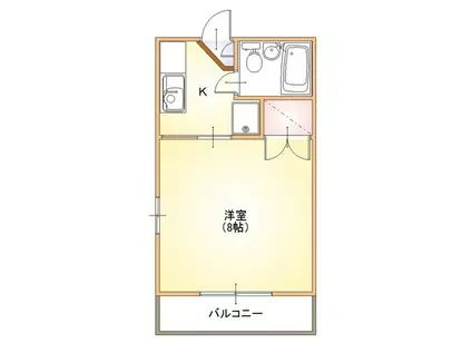 ラ・カーサあみの(1K/1階)の間取り写真