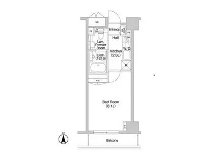 コンフォリア西新宿(1K/10階)の間取り写真