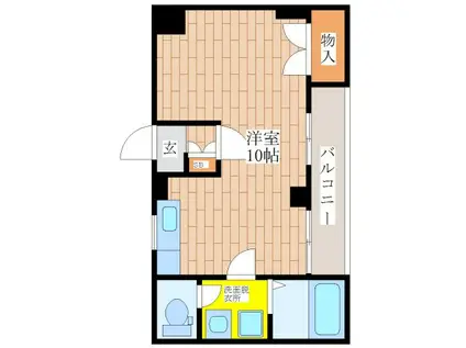 サンキューハウス(ワンルーム/2階)の間取り写真