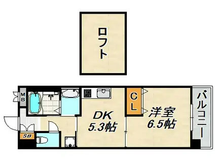 ウエストアヴェニュー(1SDK/6階)の間取り写真