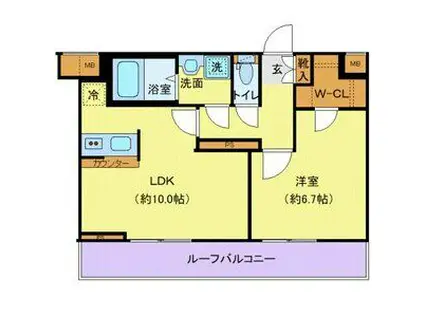 ジェノヴィア桜上水スカイガーデン(1LDK/5階)の間取り写真