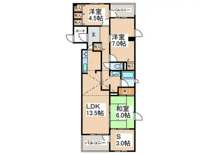 シンフォニックヒルズふれあいの街5号棟(3SLDK/11階)の間取り写真
