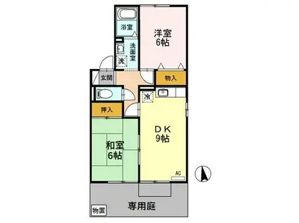 フォレスタ松永(2DK/1階)の間取り写真