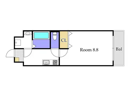 エスプレイスビルド(1K/1階)の間取り写真