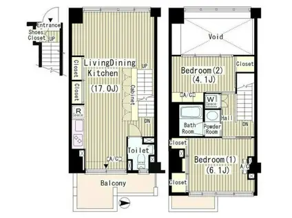 ロカテラーザ(2LDK/5階)の間取り写真