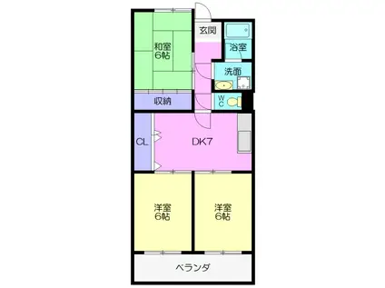 リンピア江口(3DK/3階)の間取り写真