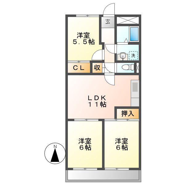 プレザント白金(3LDK/3階)の間取り写真