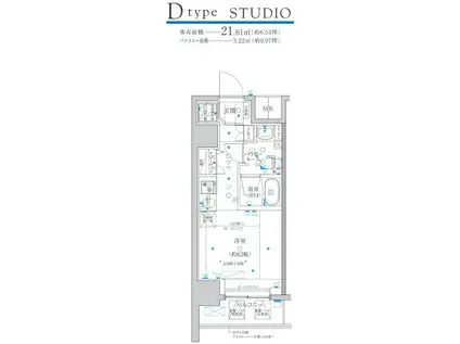 スパシエウインド横浜(ワンルーム/3階)の間取り写真