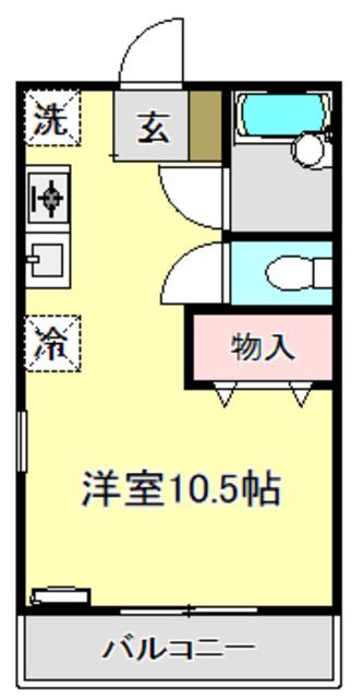 セジュールパレ(ワンルーム/2階)の間取り写真