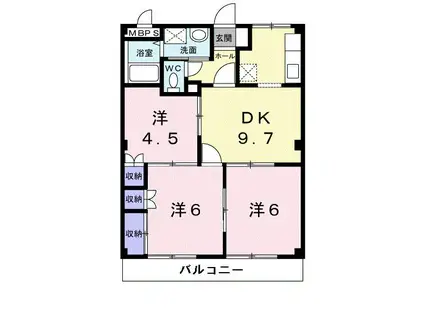 ハートランドIII(3DK/2階)の間取り写真