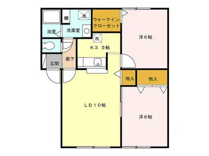 セジュール AB(2LDK/1階)の間取り写真