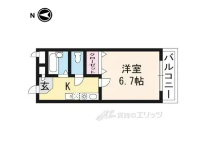 スクエア西賀茂(1K/3階)の間取り写真