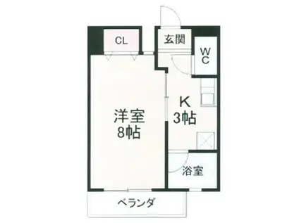 ケンジントン(1K/1階)の間取り写真