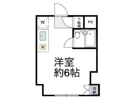ホープヴィレッジ(ワンルーム/3階)の間取り写真