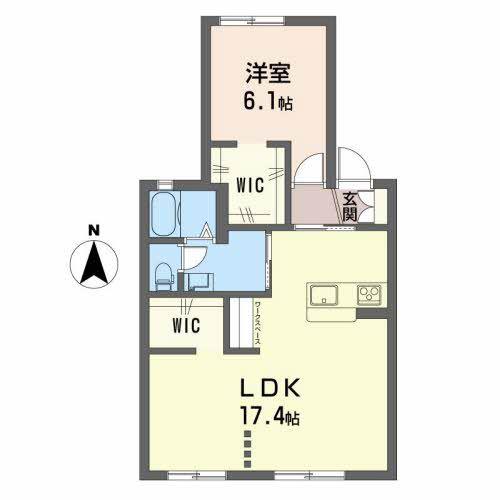 エスタシオン(1LDK/1階)の間取り写真