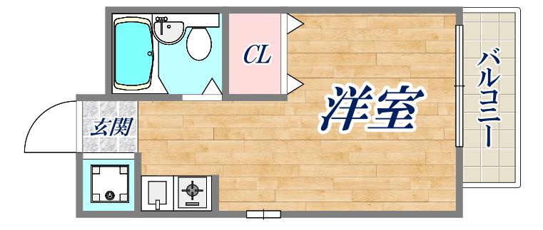 ロイヤルメゾン魚崎Ⅱ(ワンルーム/3階)の間取り写真