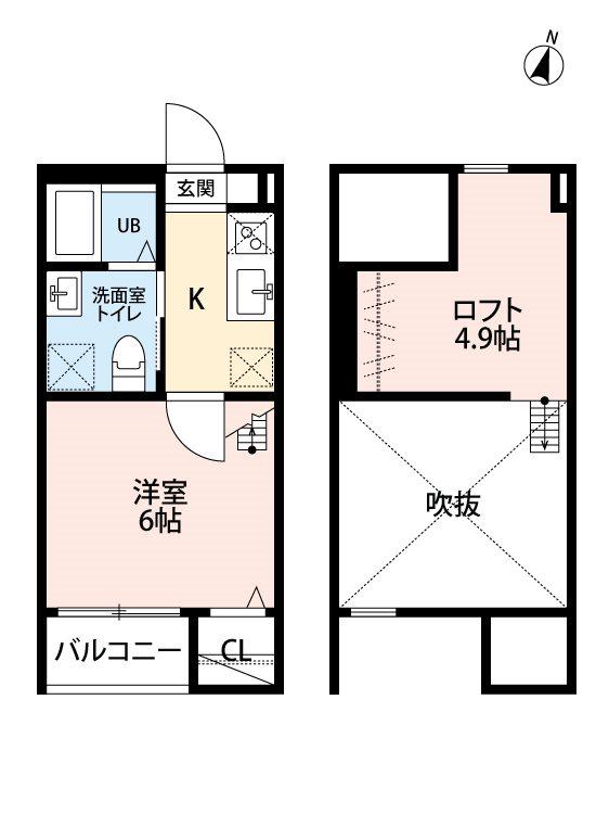 CLOVER(1K/1階)の間取り写真