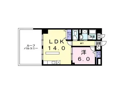 ペガソ21(1LDK/3階)の間取り写真