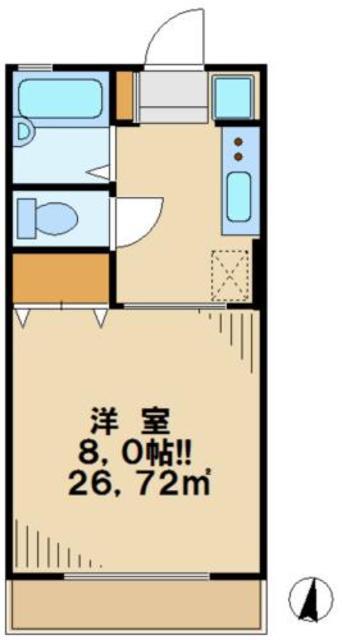 コスモスA(1K/1階)の間取り写真