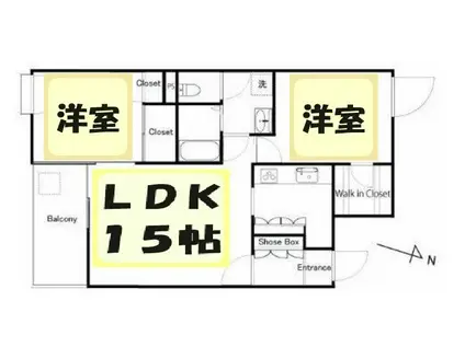 カーサ・トリアーデ(2LDK/2階)の間取り写真