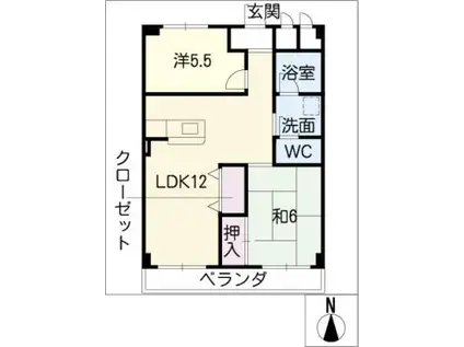 太平コーポラスI(2LDK/1階)の間取り写真