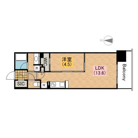 OPUS RESIDENCE SHINSAIBASHI SOUT(1LDK/9階)の間取り写真