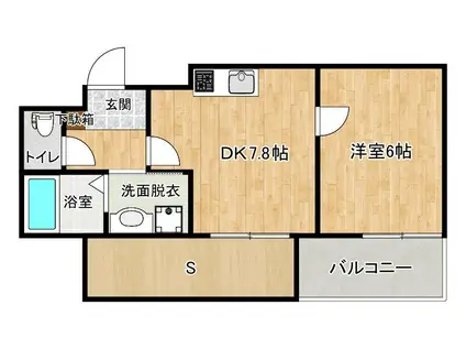 セブン熊大前(1SDK/3階)の間取り写真
