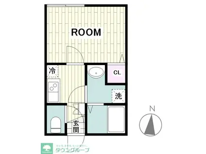 フルセイル南町田II(1K/1階)の間取り写真