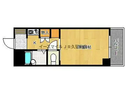 ブリックハウスII(1K/3階)の間取り写真