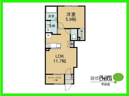 \/HILLS 2210(1LDK/1階)の間取り写真