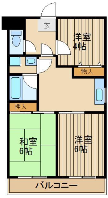 コスモ淵野辺(3DK/3階)の間取り写真