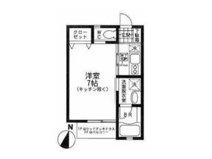 ローズハウス上石神井(1K/2階)の間取り写真