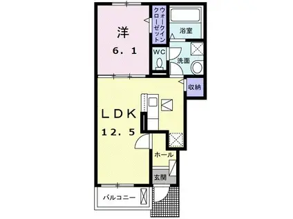 メゾン ド シャン(1LDK/1階)の間取り写真